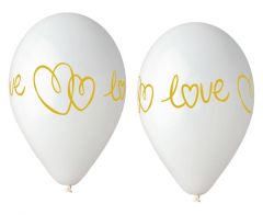 Latex baloni 32 cm Love White