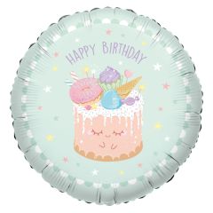 Standard Happy Birthday Smiling Crazy Cake  folija balon