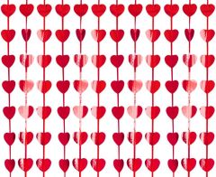 Folija Zavesa Hearts Metallic Red 100x200 cm