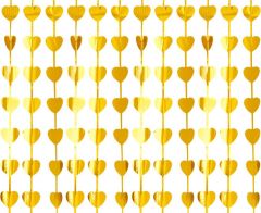 Folija Zavesa Hearts Metallic Gold100x200 cm