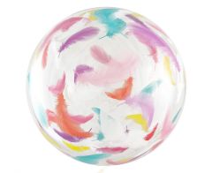 Aqua Crystal Colourful Feathers 20" pvc balon
