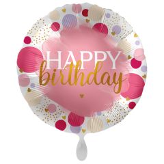 Standard Sweet Birthday Dots Pink folija balon
