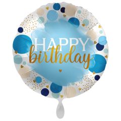 Standard Lucky Birthday Dots Blue folija balon