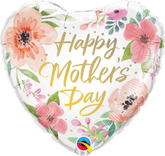 Standard Heart Mother's Day Pink Floral folija balon
