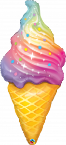 Maxi Rainbow Swirl Ice Cream folija balon