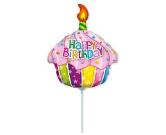 Mini Birthday Mufin folija balon na palčki