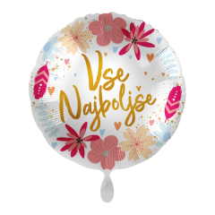 Standard Vse Najboljše Celebration Flovers folija balon