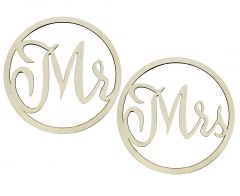 Wooden Decoration Mr & Mrs