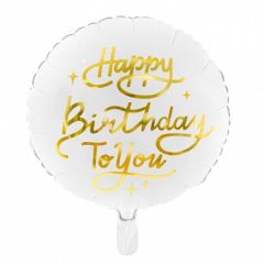 Standard 14" Happy Birthday To You White folija balon 