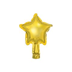 Mini zvezda folija balon na palčki 12 cm - Gold