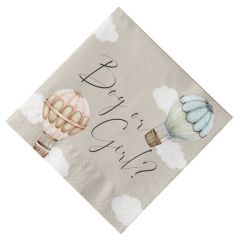 Serviete Baby balloons gender reveal 33cm 20kom