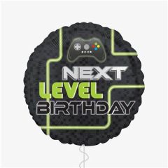Standard Level Up Birthday black folija balon