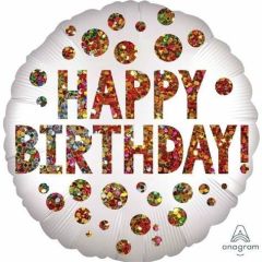 Standard Satin Infused Birthday Sequins folija balon