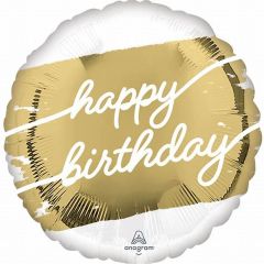 Standard Golden Age Happy Birthday  folija balon