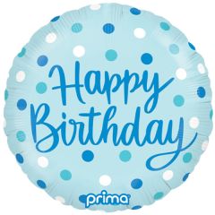 Standard 18" Round Birthday Blue Dots folija balon