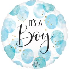 Standard Baby Boy Blue Watercolor folija balon