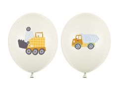 Latex baloni 30 cm Construction vehicles pastel light cream