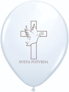 Lateks baloni 28cm Sveta Potvrda Silver White